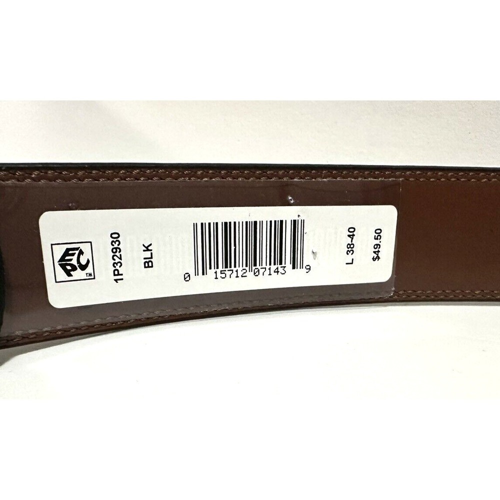 Perry Ellis Belt Men's Size L 38-40 Black Bonded Leather Stitches Edges - Picture 4 of 8